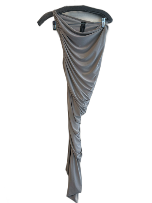 Norma Kamali Size XXS Grey Polyester One Shoulder Ruched Maxi Dress Grey / XXS