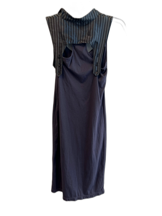 Buddhist Punk Size 2 Gray Cotton & Silk Collared Sleeveless Striped Dress Gray / 2
