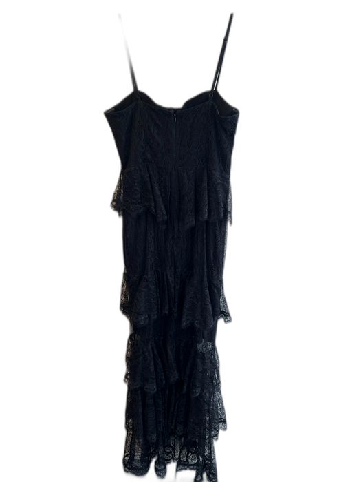Majorelle Size M Black Nylon Cupped Spaghetti Strap Lace Overlay Dress Black / M