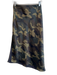Alice + Olivia Size 0 Green Polyester Camo Back Zip Side Slit Midi Skirt Green / 0