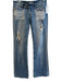 Miss Me Size 28 Mid Light Wash Cotton Low Rise 5 Pocket distressed Flare Jeans Mid Light Wash / 28