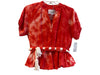 The Shirt Size Small Orange & White Polyester Short Puff Sleeve Short Set Orange & White / Small
