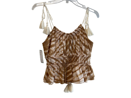 Ulla Johnson Size 00 Brown & Beige Cotton Tye Dye Tie at shoulder U Back Top Brown & Beige / 00