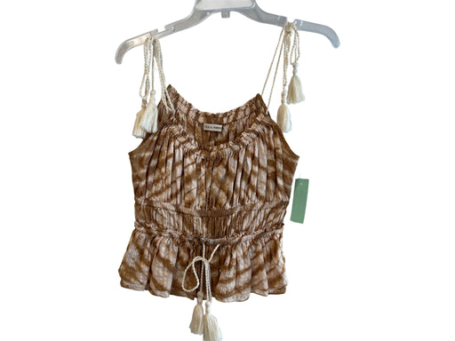 Ulla Johnson Size 00 Brown & Beige Cotton Tye Dye Tie at shoulder U Back Top Brown & Beige / 00