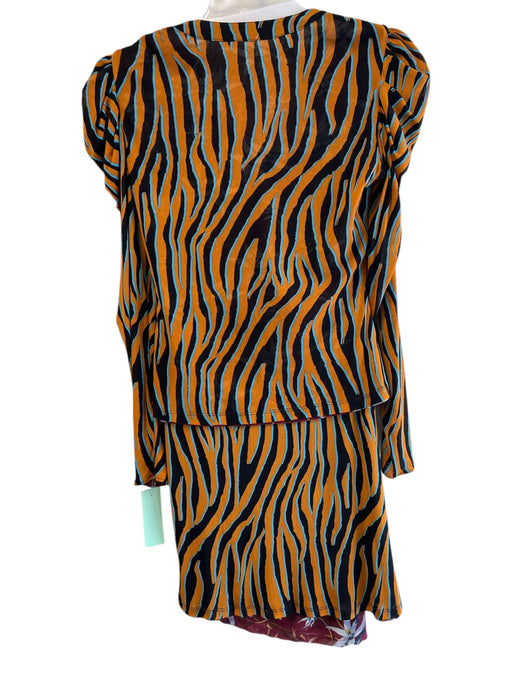 No label Size Est Small Orange & Multi No Fabric Tag Reversible Ruched Skirt Set Orange & Multi / Est Small