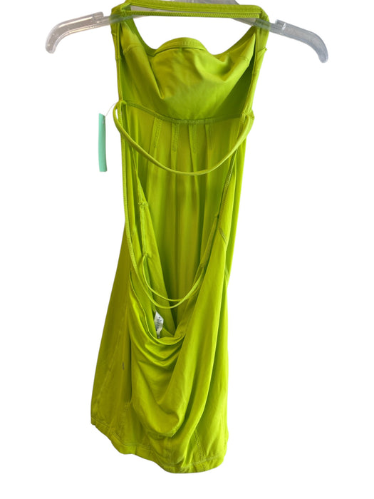 Lululemon Size 6 Neon Yellow Nylon Open Back Sleeveless pleats Knee length Dress Neon Yellow / 6