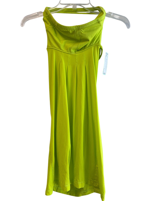 Lululemon Size 6 Neon Yellow Nylon Open Back Sleeveless pleats Knee length Dress Neon Yellow / 6