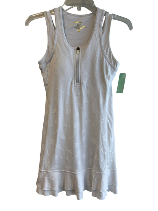 Lily Pulitzer Size XS White Nylon Blend Sleeveless Scoop Neck Front Zip Dress White / XS