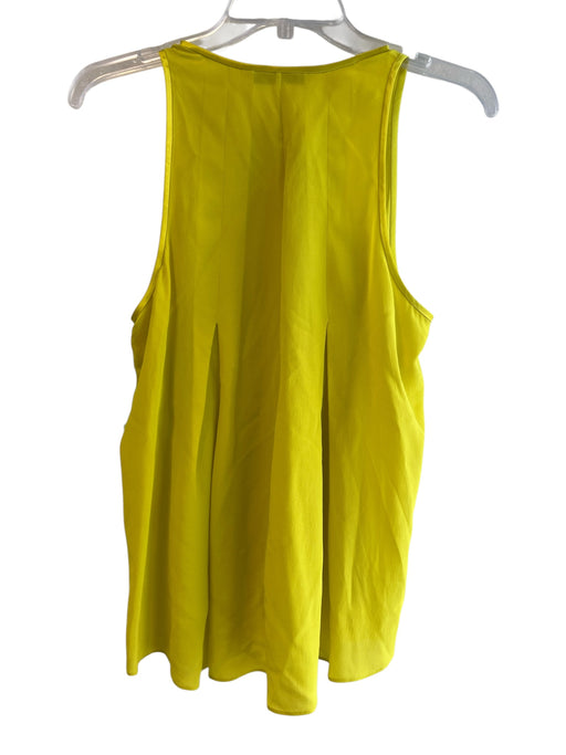 Trina Turk Size M Yellow Silk Sleeveless Front Snap Round Neck Top Yellow / M