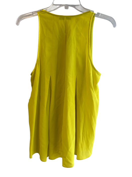 Trina Turk Size M Yellow Silk Sleeveless Front Snap Round Neck Top Yellow / M