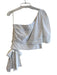 Cleobella Size Large White Cotton One Shoulder Side Zip Half Puff Sleeves Top White / Large