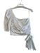 Cleobella Size Large White Cotton One Shoulder Side Zip Half Puff Sleeves Top White / Large