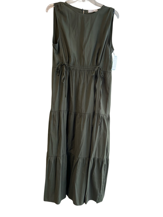 MNG Size Small Army Green Polyester Sleeveless Tiered Maxi Dress Army Green / Small
