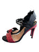 Fendi Shoe Size 7.5 Pink & Black Leather Double Strap Open Toe & Heel Shoes Pink & Black / 7.5