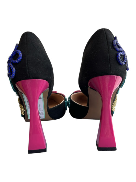 Betsey Johnson Shoe Size 7 Black & Multi Beaded shapes Pointed High Heel Shoes Black & Multi / 7
