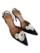 Aquazzura Shoe Size 37 Black & Silver Suede Slingbacks Pointed Toe Shoes Black & Silver / 37