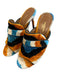 Aquazzura Shoe Size 37 Orange, Black & blue Velvet Ikat Open Toe & Heel Shoes Orange, Black & blue / 37