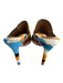Aquazzura Shoe Size 37 Orange, Black & blue Velvet Ikat Open Toe & Heel Shoes Orange, Black & blue / 37