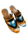 Aquazzura Shoe Size 37 Orange, Black & blue Velvet Ikat Open Toe & Heel Shoes Orange, Black & blue / 37