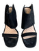 42 Gold Shoe Size 7.5 Black Suede Open Toe & Heel High Heel Wide Straps Shoes Black / 7.5