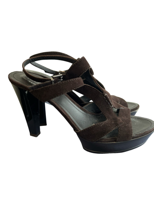 Tods Shoe Size 38 Brown Suede Platform High Heel Open Toe & Heel Sandal Shoes Brown / 38