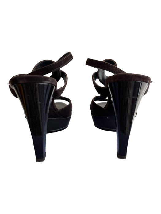 Tods Shoe Size 38 Brown Suede Platform High Heel Open Toe & Heel Sandal Shoes Brown / 38
