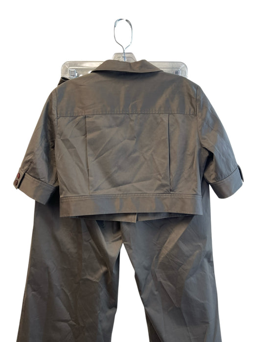 Yansi Fugel Size 8 Green No Fabric Tag Collared Button Up Cropped Cargo Pant Set Green / 8