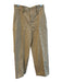 Vince Size 6 Tan Linen & Cotton High Rise Belt Loops Wide Straight Pants Tan / 6