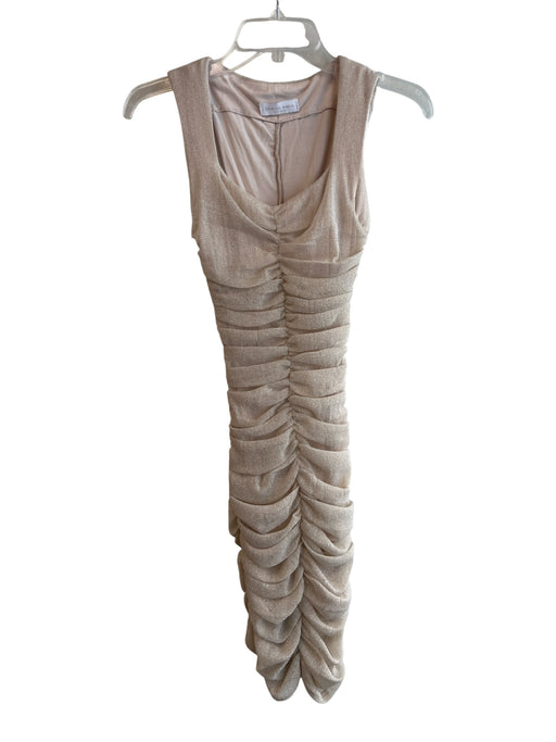 Jonathan Simkhai Size Est S Champagne Nylon Sleeveless Round Neck Sparkle Dress Champagne / Est S
