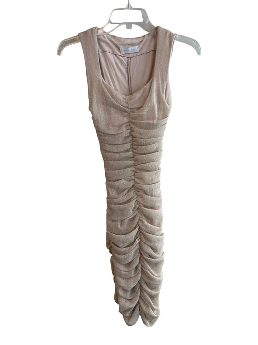 Jonathan Simkhai Size Est S Champagne Nylon Sleeveless Round Neck Sparkle Dress Champagne / Est S