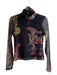 Desigual Size M Black & Multi Polyester Long Sleeve Print high neck Sheer Top Black & Multi / M