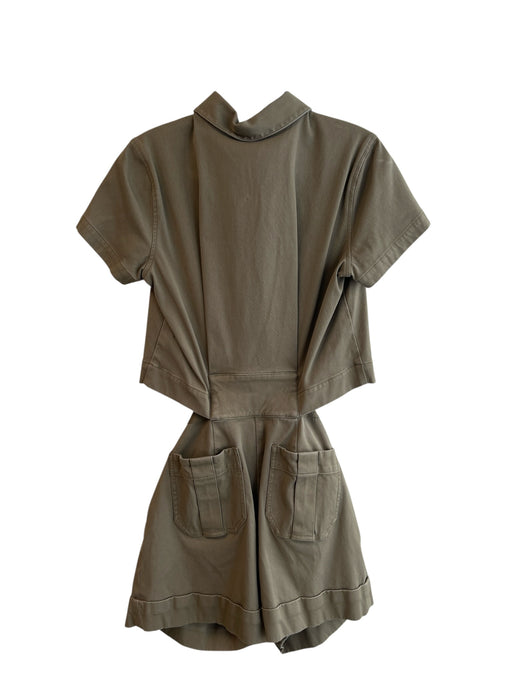 Spanx Size Est S Green No Fabric Tag Short Sleeve Attached shorts Jumpsuit Green / Est S
