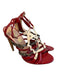 L.A.M.B. Shoe Size 7.5 Red Leather Mixed Material Studded Rounded Heels Red / 7.5