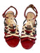 L.A.M.B. Shoe Size 7.5 Red Leather Mixed Material Studded Rounded Heels Red / 7.5
