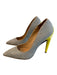 L.A.M.B. Shoe Size Est 7.5 Grey Cork Mixed Material Painted Pointed Toe Heels Grey / Est 7.5