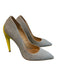 L.A.M.B. Shoe Size Est 7.5 Grey Cork Mixed Material Painted Pointed Toe Heels Grey / Est 7.5