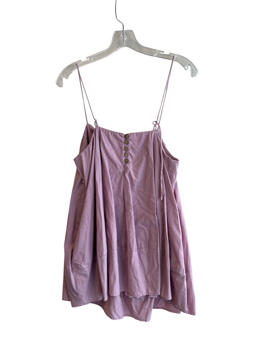 Free People Size S Purple Cotton Spaghetti Strap Button Back pocket Dress Purple / S