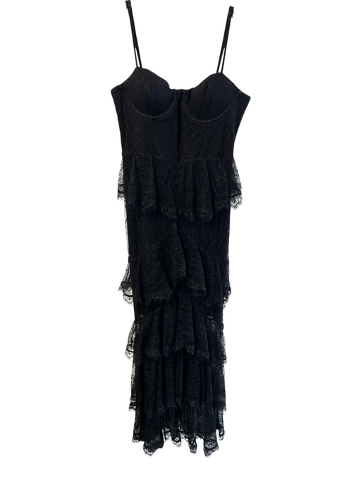 Majorelle Size M Black Nylon Lace Spaghetti Strap Bra Detail Maxi Dress Black / M