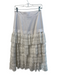 Alexis Size S White Cotton Blend layered Pleated Lace Side Zip Skirt White / S