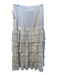 Alexis Size S White Cotton Blend layered Pleated Lace Side Zip Skirt White / S