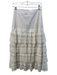 Alexis Size S White Cotton Blend layered Pleated Lace Side Zip Skirt White / S