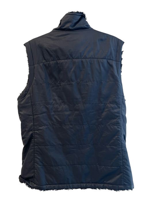 The North Face Size M Black Polyester Faux Fur High Neck Zip Front Vest Black / M