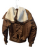 Mother Size L Brown Nylon & Polyester Button & Zip Hood Long Sleeve Lined Coat Brown / L