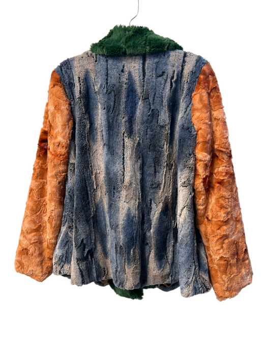 Ivy Jane Size XS Multi Polyester Faux Fur Lapel Long Sleeve Single Button Jacket Multi / XS