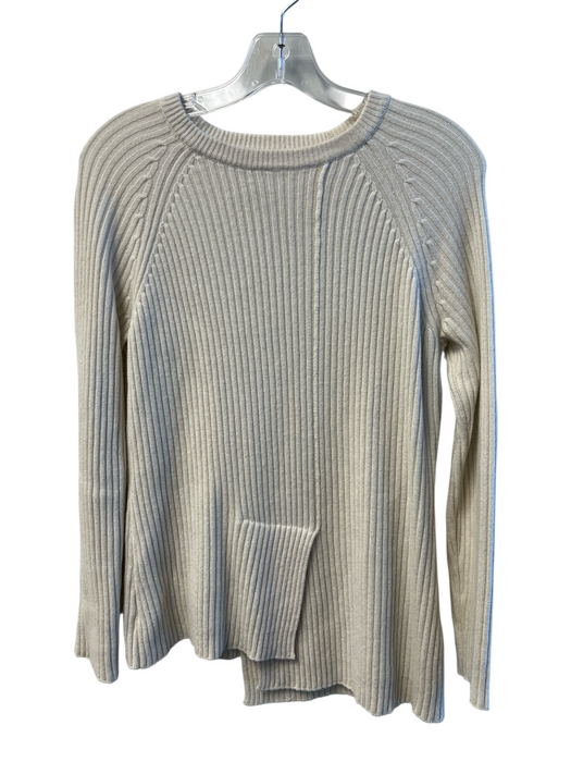 No Brand Size Est S Cream Cashmere Knit Round Neck Long Sleeve Ribbed Sweater Cream / Est S