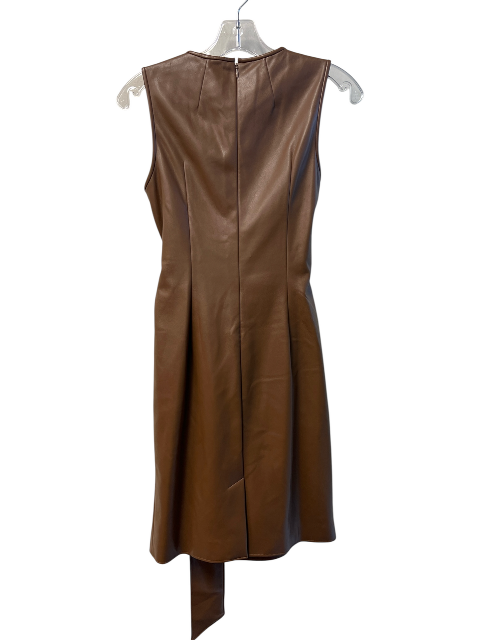 Toccin NY Size 2 Brown Polyurethane Faux Leather Round Neck Back Zip ...