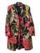 Trina Turk Size 10 Black & Multi Acetate Blazer Floral Back Zip Dress Set Black & Multi / 10