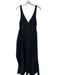 Cinq a Sept Size 8 Black Triacetate V Neck Back Zip Sleeveless Waist Tie Dress Black / 8