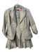 Apriori Size 6 Ivory & Gray Polyester Blazer Stripes Side Zip Flare Skirt Set Ivory & Gray / 6