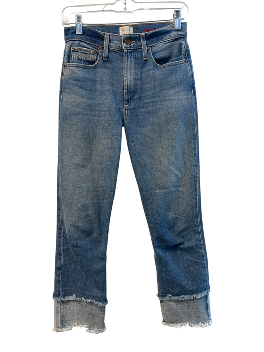 AO.LA Size 25 Medium light wash Cotton Zip Fly High Rise Patchwork Jeans Medium light wash / 25